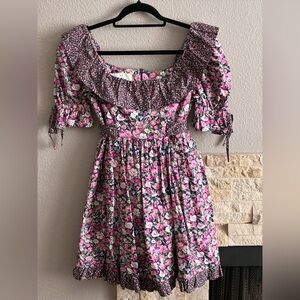 The Pansy Garden Betsy Mini Dress Made In England